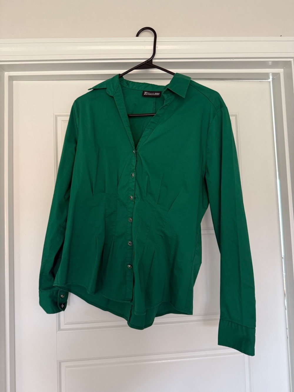 Zena Green Button-Down Shirt - Classic Women's Top